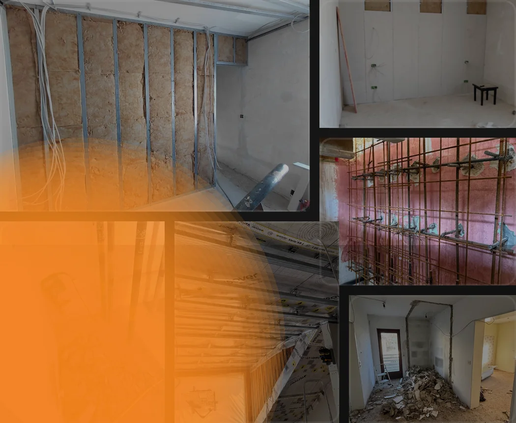 Workmanship collage showing detailed renovation preparation by TOTTO COMPANY